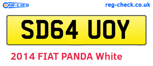 SD64UOY are the vehicle registration plates.