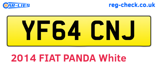 YF64CNJ are the vehicle registration plates.