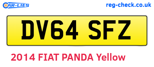 DV64SFZ are the vehicle registration plates.