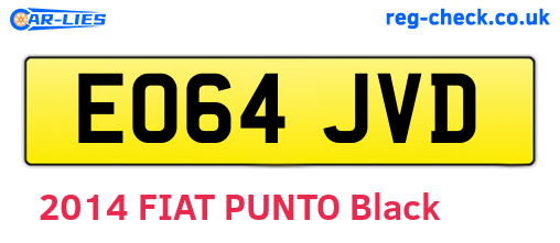 EO64JVD are the vehicle registration plates.