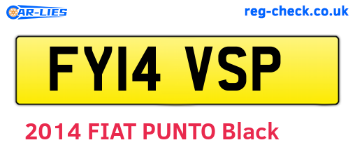 FY14VSP are the vehicle registration plates.