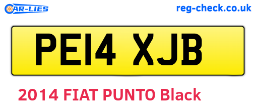 PE14XJB are the vehicle registration plates.