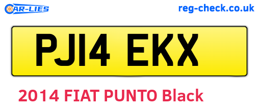 PJ14EKX are the vehicle registration plates.