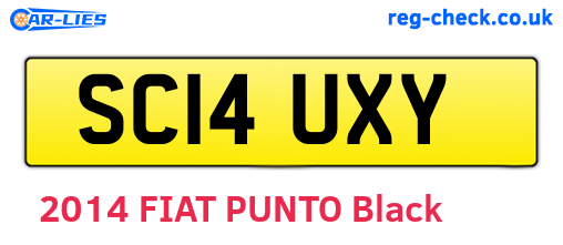 SC14UXY are the vehicle registration plates.
