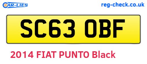 SC63OBF are the vehicle registration plates.