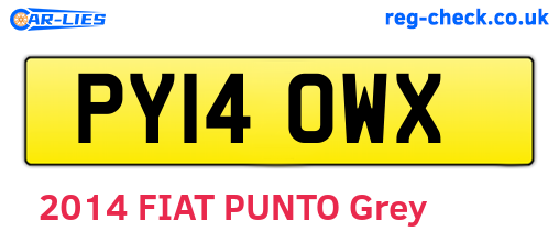 PY14OWX are the vehicle registration plates.