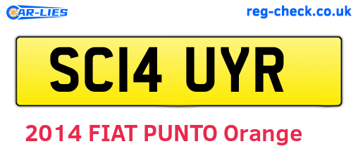 SC14UYR are the vehicle registration plates.