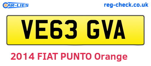 VE63GVA are the vehicle registration plates.