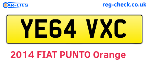 YE64VXC are the vehicle registration plates.
