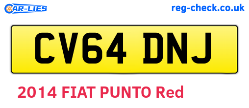 CV64DNJ are the vehicle registration plates.