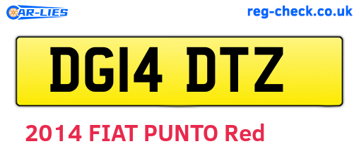 DG14DTZ are the vehicle registration plates.