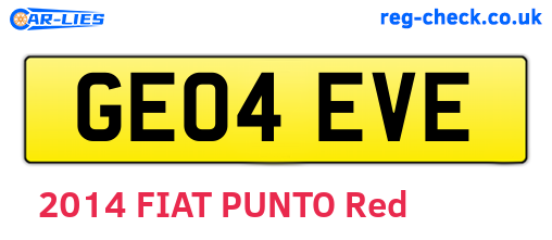GE04EVE are the vehicle registration plates.