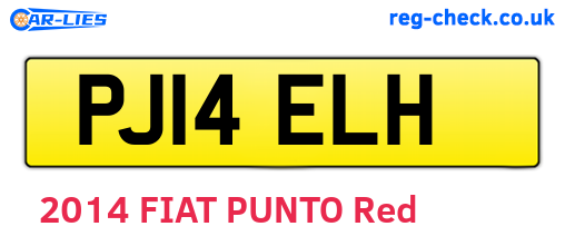 PJ14ELH are the vehicle registration plates.