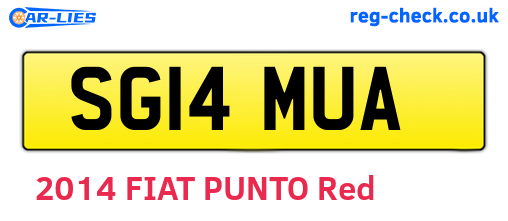 SG14MUA are the vehicle registration plates.