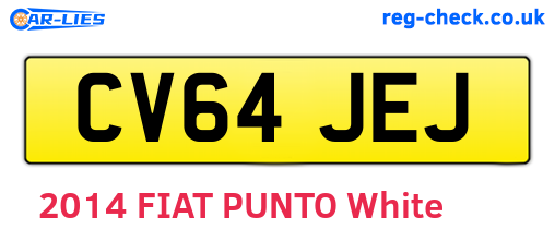 CV64JEJ are the vehicle registration plates.