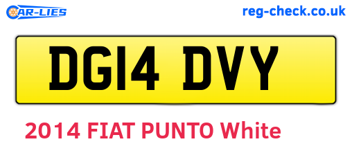 DG14DVY are the vehicle registration plates.