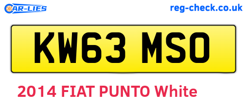 KW63MSO are the vehicle registration plates.