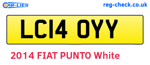 LC14OYY are the vehicle registration plates.
