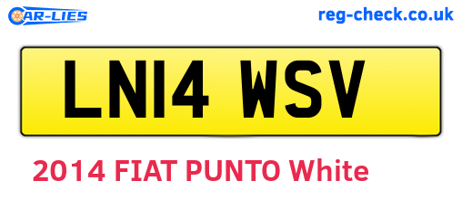 LN14WSV are the vehicle registration plates.