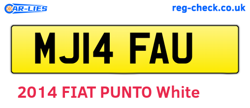 MJ14FAU are the vehicle registration plates.