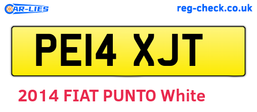 PE14XJT are the vehicle registration plates.