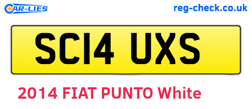 SC14UXS are the vehicle registration plates.