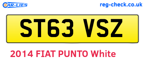ST63VSZ are the vehicle registration plates.