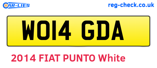 WO14GDA are the vehicle registration plates.