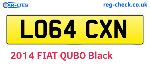 LO64CXN are the vehicle registration plates.