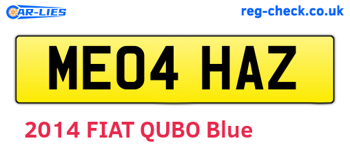ME04HAZ are the vehicle registration plates.