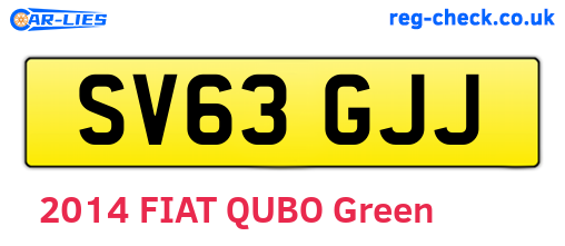 SV63GJJ are the vehicle registration plates.