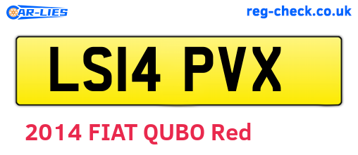 LS14PVX are the vehicle registration plates.