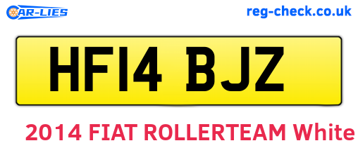 HF14BJZ are the vehicle registration plates.