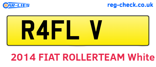 R4FLV are the vehicle registration plates.