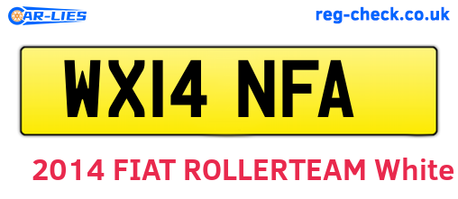 WX14NFA are the vehicle registration plates.