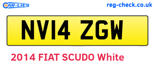 NV14ZGW are the vehicle registration plates.