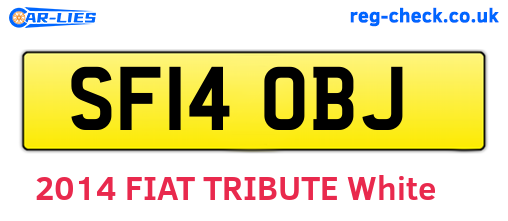 SF14OBJ are the vehicle registration plates.