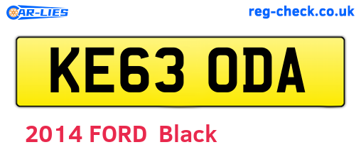 KE63ODA are the vehicle registration plates.