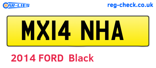 MX14NHA are the vehicle registration plates.