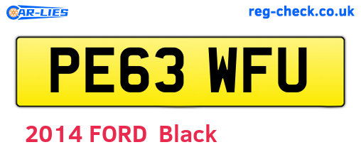 PE63WFU are the vehicle registration plates.