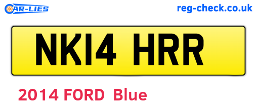 NK14HRR are the vehicle registration plates.