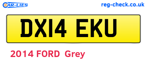 DX14EKU are the vehicle registration plates.
