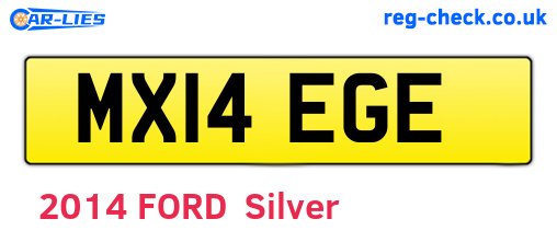 MX14EGE are the vehicle registration plates.