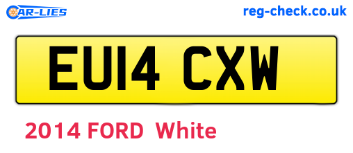EU14CXW are the vehicle registration plates.