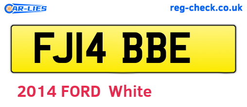 FJ14BBE are the vehicle registration plates.
