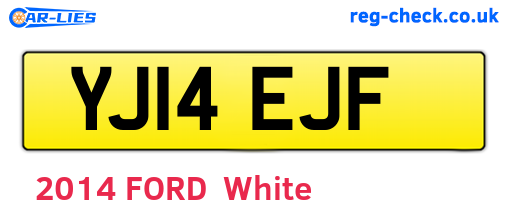 YJ14EJF are the vehicle registration plates.