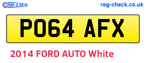 PO64AFX are the vehicle registration plates.
