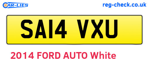 SA14VXU are the vehicle registration plates.