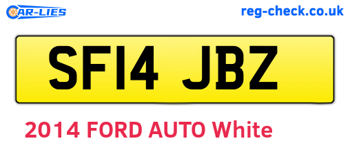 SF14JBZ are the vehicle registration plates.