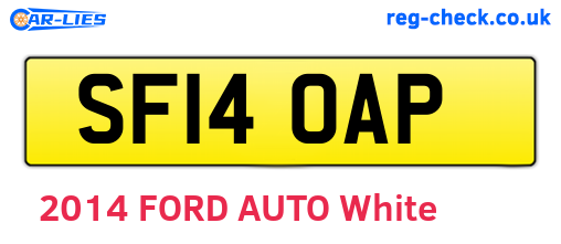 SF14OAP are the vehicle registration plates.